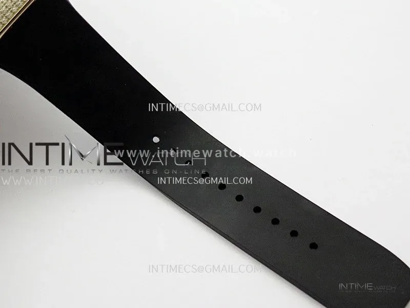 RM07 Full Paved Diamond RG ZF Best Edition Black Diamond Skeleton Dial On Black Rubber Strap Asian CRMA2 Clone