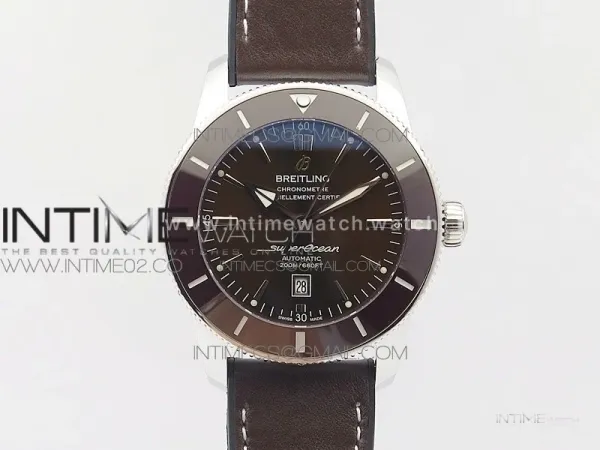 Super Ocean Heritage Brown Ceramic Bezel SS Brown Dial on Brown Gummy Strap A2824