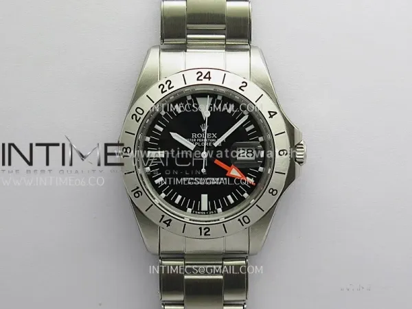 Vintage Explorer II 1655 White GMT Hand SS BP Black Dial On SS Bracelet A2836