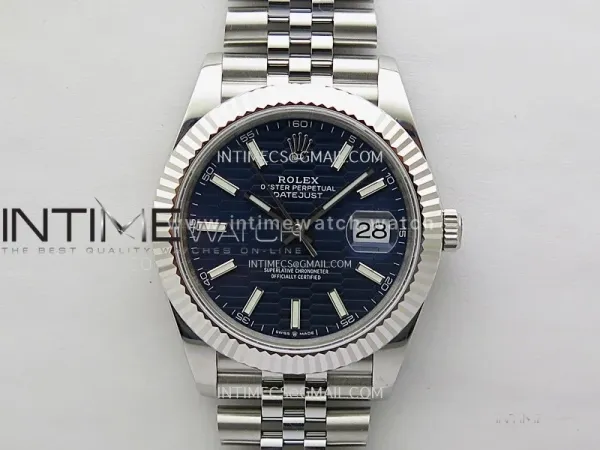 DateJust 126334 904L SS JDF 1:1 Best Edition Blue Fluted Dial Stick Markers on Jubilee 904L SS Bracelet