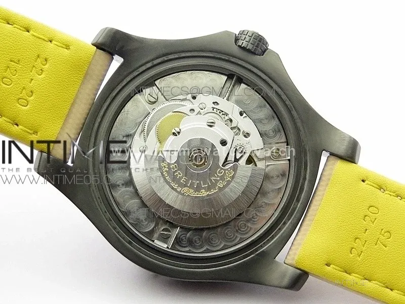 AVENGER V32395 Ti DLC 1:1 Best Edition Black Dial on Leather Strap A2824