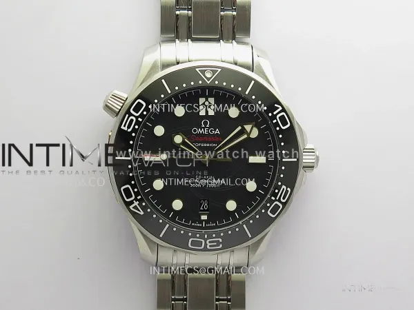 Seamaster Diver 300M 007 Free Sprung ORF 1:1 Black Dial On SS/RG Bracelet Asian Super Clone 8800