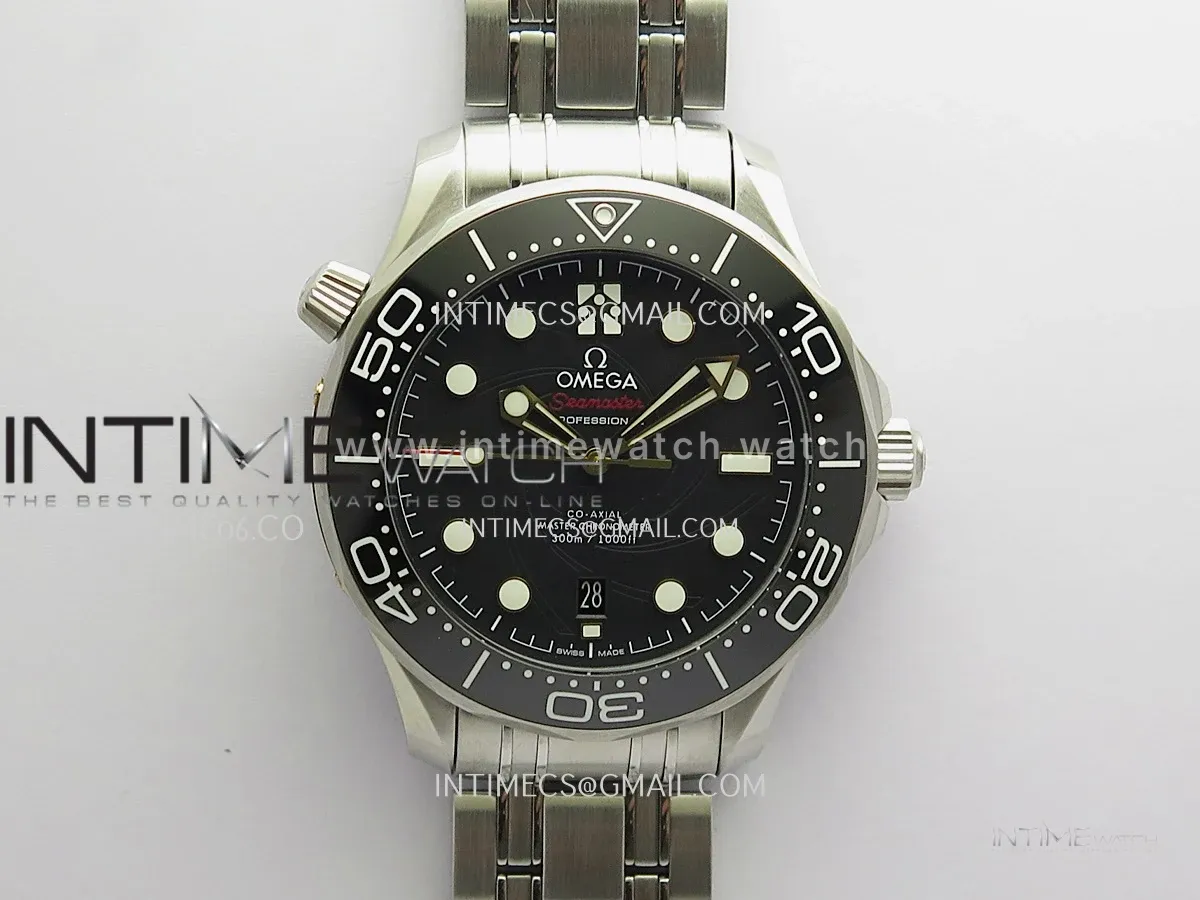 Seamaster Diver 300M 007 Free Sprung ORF 1:1 Black Dial On SS/RG Bracelet Asian Super Clone 8800
