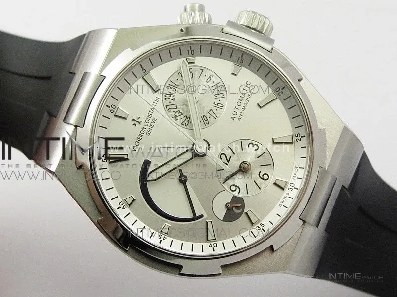 Overseas Dual Time Power Reserve TWA Best Edition White Dial on Black Rubber Strap A1222