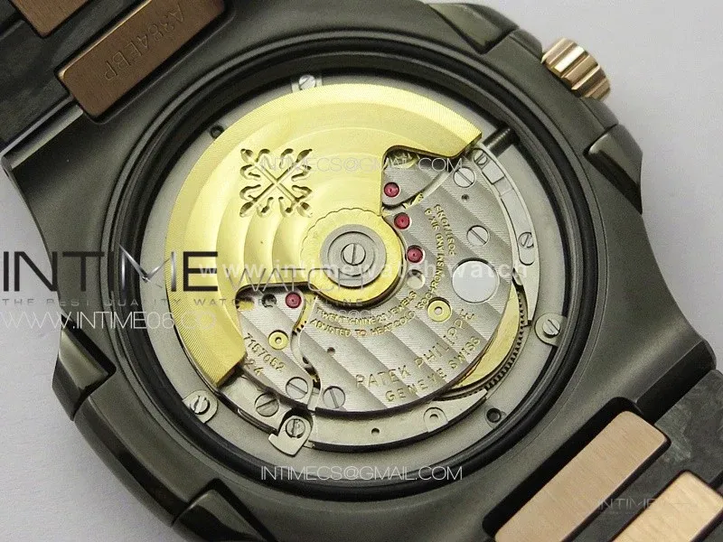 Nautilus 5711 DIW Carbon DIWF 1:1 Best Edition Black Textured Dial on Carbon/RG Bracelet 324CS