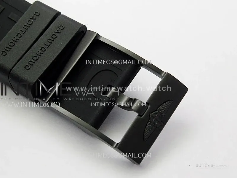 SuperOcean Automatic 46mm DLC TF 1:1 Best Edition Black Dial on Black Rubber Strap A2824