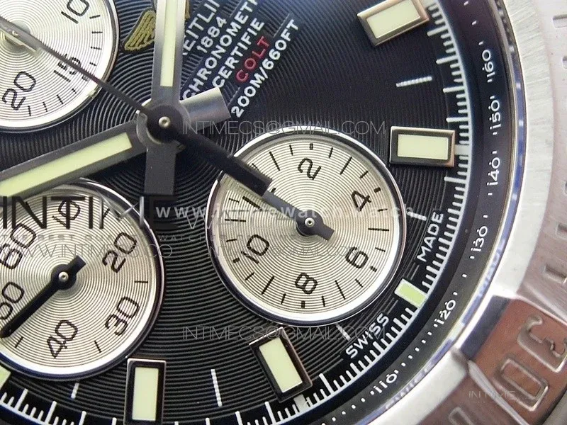 Avenger Chronograph 43mm SS B12F Best Edition Black Dial on SS Bracelet A7750