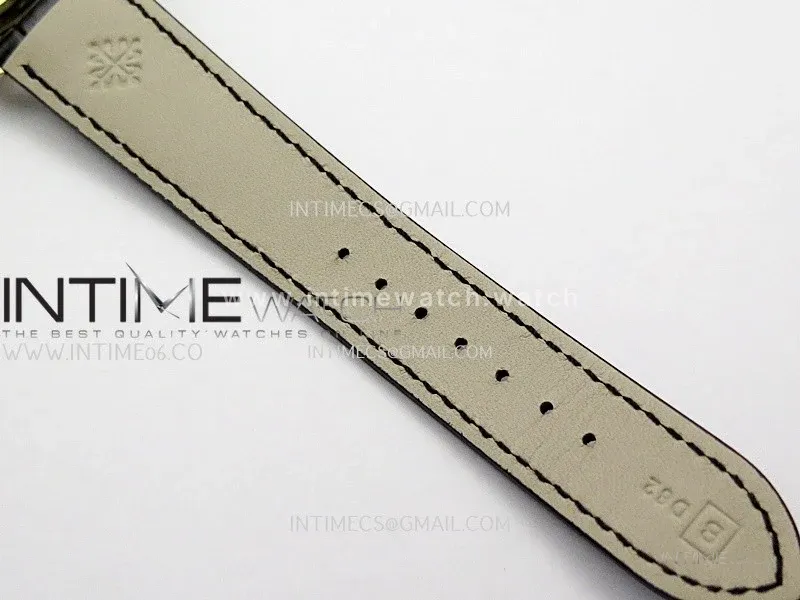 Calatrava 5227 YG 3KF 1:1 Best Edition White Dial on Brown Leather Strap A324 Super Clone V2