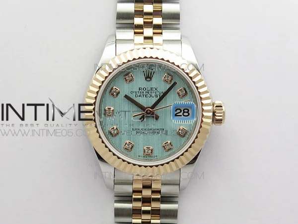 Datejust 28mm 279173 SS/RG BP Best Edition Blue Texture Dial on SS/RG Jubilee Bracelet ETA2671