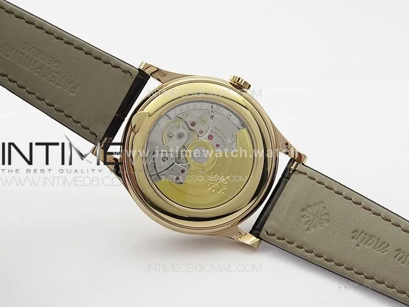 Annual Calendar Moonphase 5396 RG PPF 1:1 Best Edition Champagne Dial on Brown Leather Strap PPF324