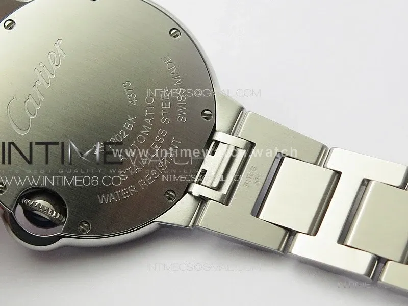 Ballon Bleu 33mm Diamonds Bezel SS 3KF 1:1 Best Edition Ice Blue Dial on SS Bracelet A076