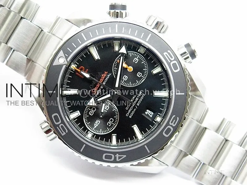 Planet Ocean 45mm Black Bezel/Orange Number SS BP 1:1 Best Edition on SS A7750
