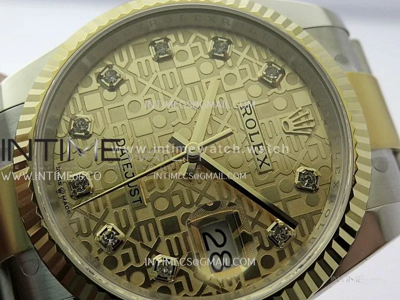 DateJust 126233 36mm 904L SS/YG ONE Factory 1:1 Best Edition Gold Jubilee Dial Diamond Marker On Oyster Bracelet DD3235
