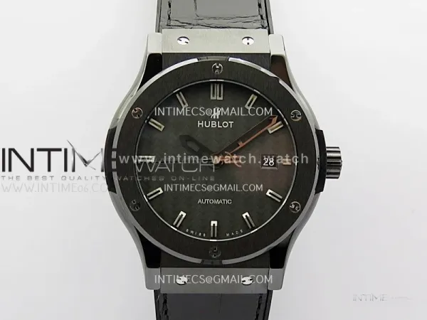 Classic Fusion 42mm Ceramic JJZF 1:1 Best Edition Black Carbon Dial On Black Gummy Strap