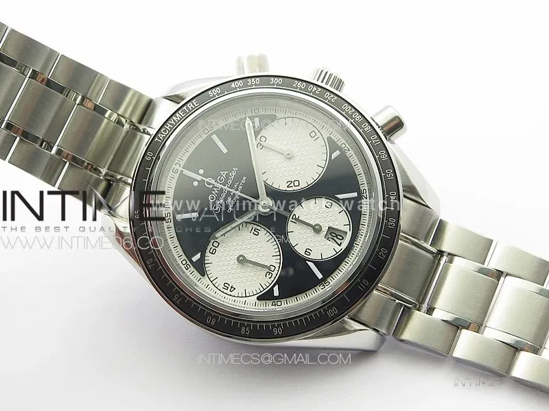 Speedmaster SS HRF 1:1 Best Edition Black Dial White Subdial on SS Bracelet A7750