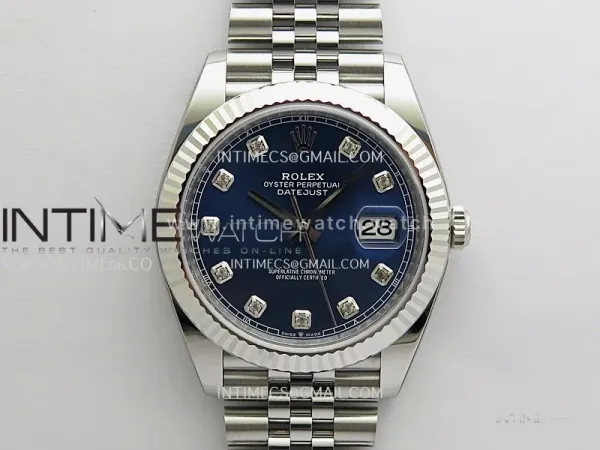 DateJust 41mm 126334 904L SS Clean Plus 1:1 Best Edition Blue Dial Diamond Marker On Jubilee Bracelet DD3235