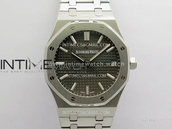 Royal Oak 41mm 15500 SS JF 1:1 Best Edition Gray Dial On SS Bracelet Super Clone DD4302 (Free Sprung Look)