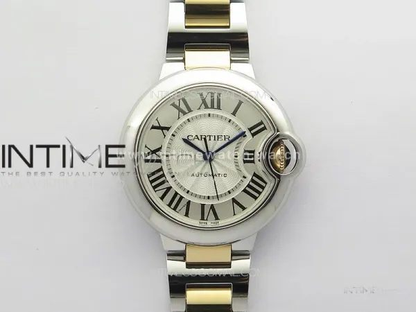 Ballon Bleu 33mm SS/RG 3KF 1:1 Best Edition White Textured Dial on SS Bracelet A076