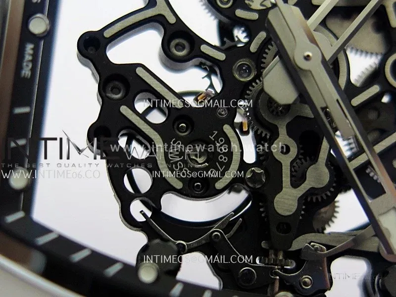 RM055 White Ceramic Umi Office 1:1 Best Edition Skeleton Dial White Rubber Strap RMUL2 Super Clone (Free Sprung)