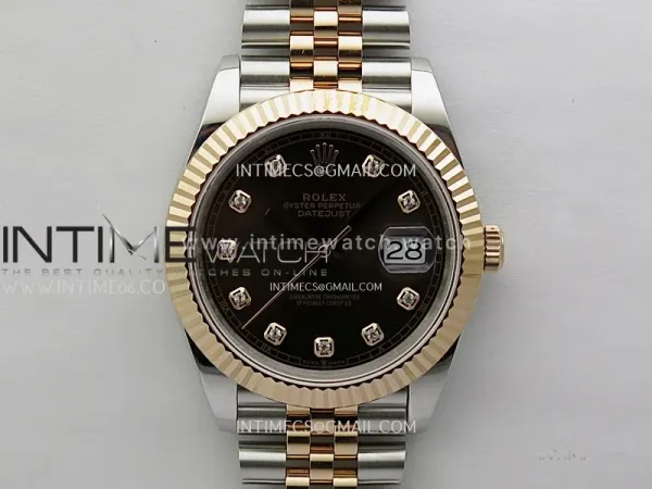 DateJust 126331 904L SS/RG JDF 1:1 Best Edition Brown Dial Diamond Markers on Jubilee SS/RG Bracelet