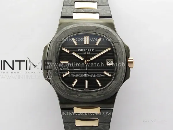 Nautilus 5711 DIW Carbon DIWF 1:1 Best Edition Black Textured Dial on Carbon/RG Bracelet 324CS