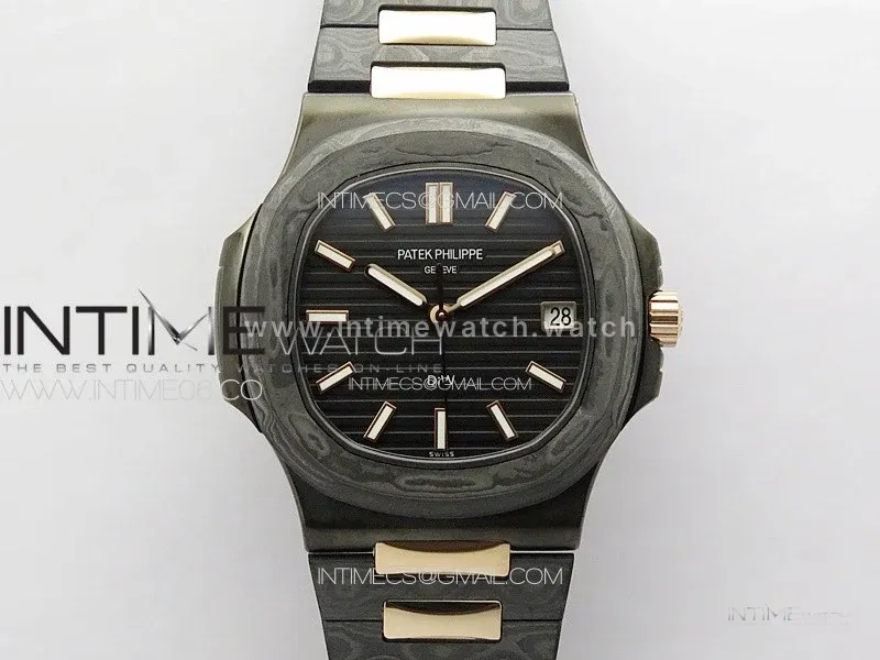 Nautilus 5711 DIW Carbon DIWF 1:1 Best Edition Black Textured Dial on Carbon/RG Bracelet 324CS