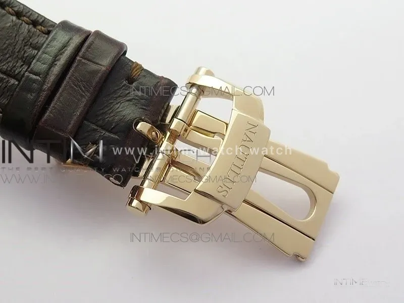 Nautilus 5711/1R PPF V4 1:1 Best Edition White Textured Dial on Brown Leater Strap 324CS