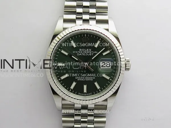 DateJust 126234 36mm 904L SS V2 VSF 1:1 Best Edition Green Dial Stick Marker On Jubilee Bracelet DD3235