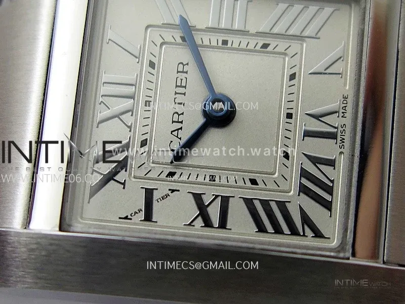 Tank Francaise Ladies 21.2mm SS 8848F 1:1 Best Edition Silver Dial on SS Bracelet Ronda Quartz