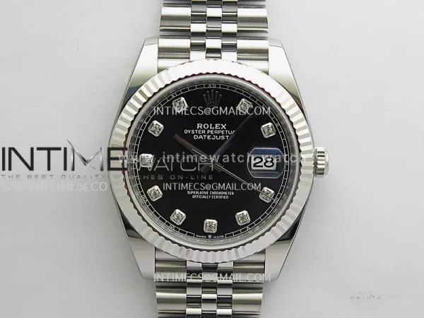 DateJust 41mm 126334 904L SS Clean Plus 1:1 Best Edition Black Dial Diamond Marker On Jubilee Bracelet DD3235