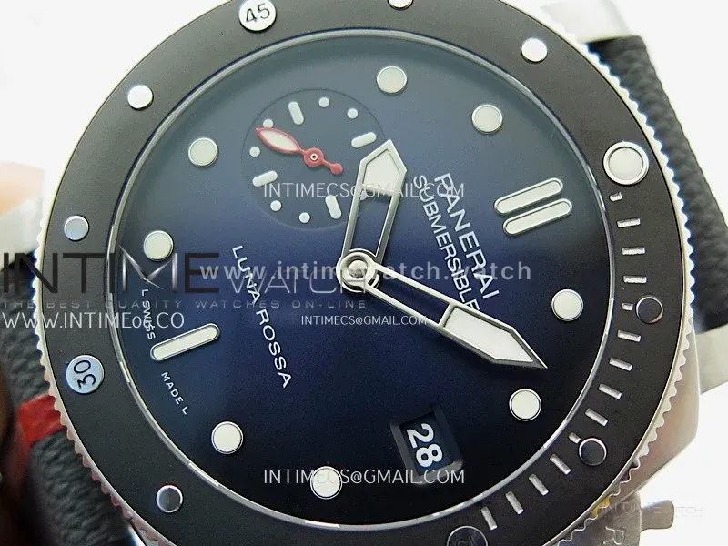 PAM1565 Luna Rossa Submersible 42mm VSF 1:1 Best Edition Blue Dial On Blue Fabric Strap P900