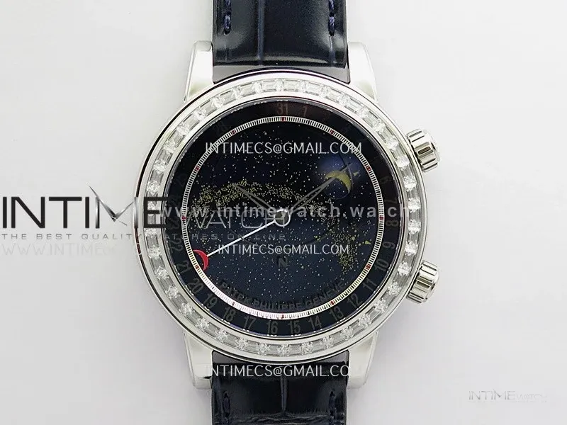 Grand Complications 6104P-010 SS PPF 1:1 Best Edition Blue Dial On Blue Leather Strap Super Clone Asian 240