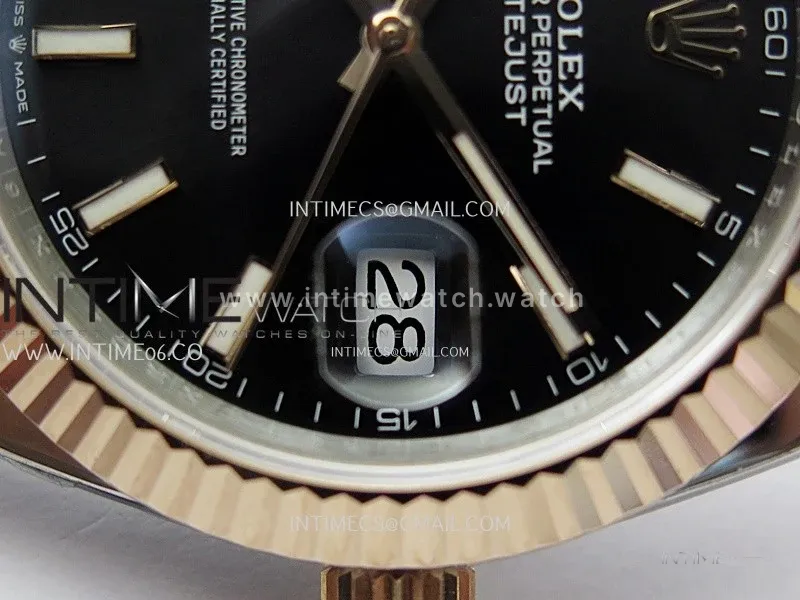 DateJust 41mm 126331 904 SS/RG ONE Factory 1:1 Black Dial Stick Markers On SS/RG Oyster Bracelet DD3235 V2