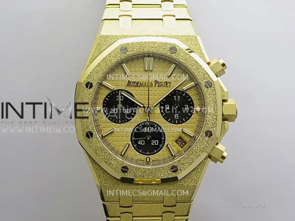 Royal Oak Chrono 26240 Frosted YG Gain Weight V2 DDF 1:1 YG Dial Black SubDial YG Bracelet Super Clone DD4401 (SW Dial)