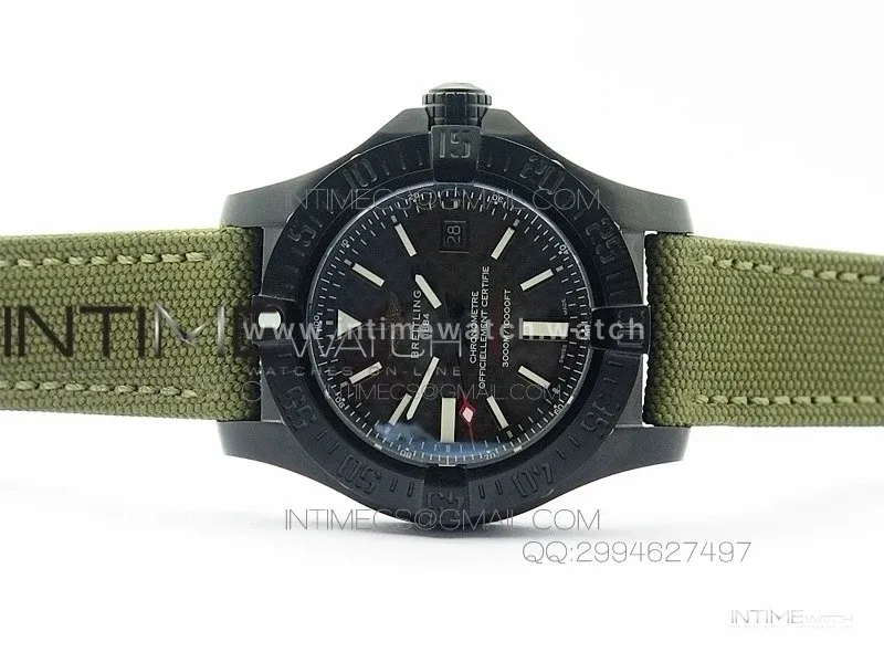 Avenger II Seawolf PVD Black CF Dial on Green Nylon Strap A2836