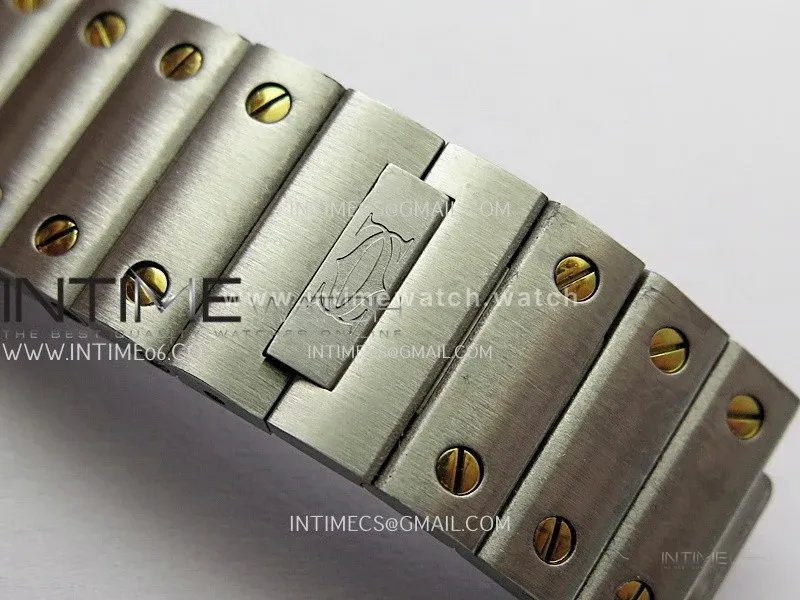 Santos de Cartier 27mm SS/YG 8848F 1:1 Best Edition Silver Dial On SS/YG SmartLinks Bracelet Ronda Quartz