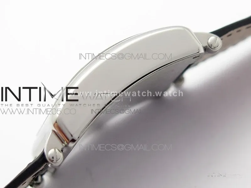 Master Square SS Ladies ZF 1:1 Best Edition White Roman Dial on Black Leather Strap Ronda Quartz