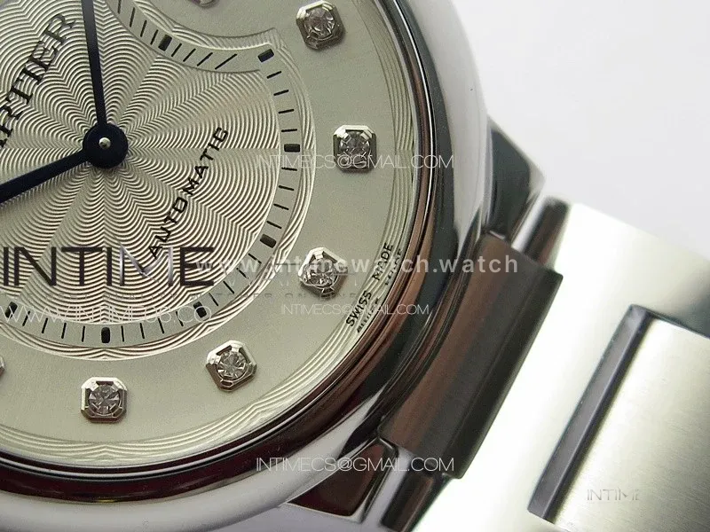Ballon Bleu 36mm SS 3KF 1:1 Best Edition White Textured Dia Markers Dial on SS Bracelet A076