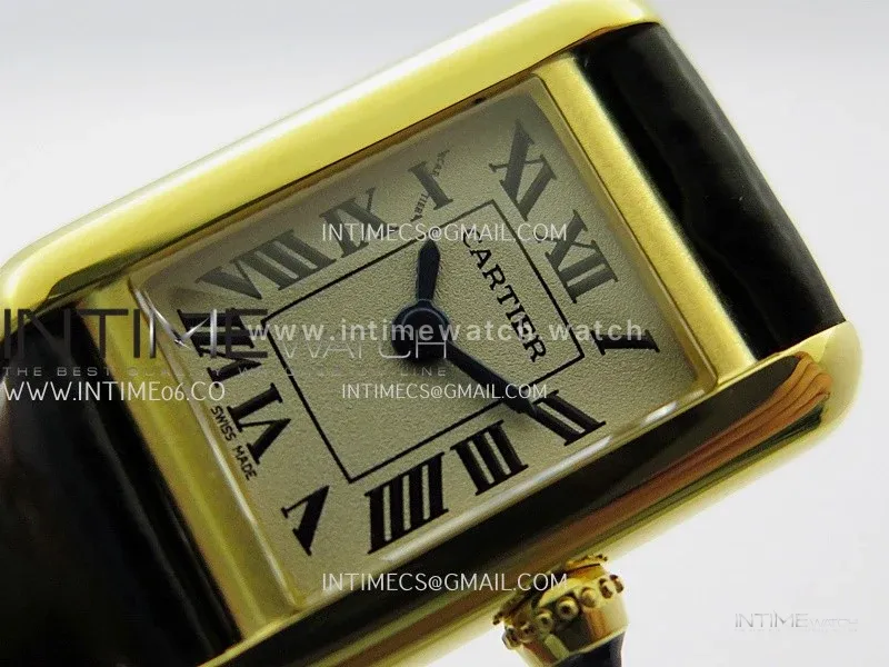 Tank Must Mini 16.5mm YG 8848F 1:1 Best Edition White Dial On Black Leather Strap Ronda Quartz