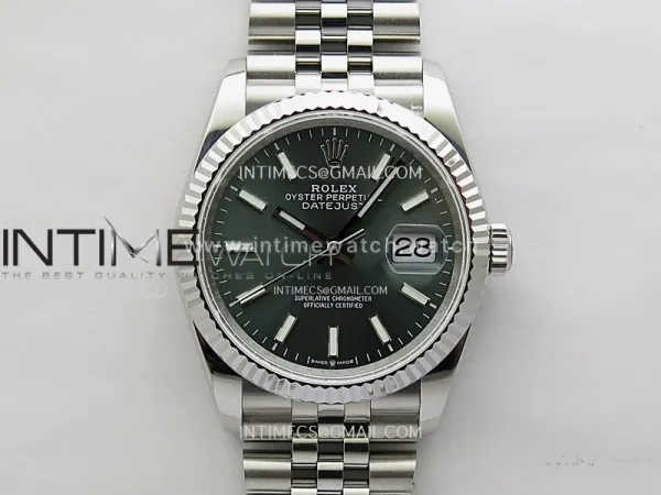 DateJust 126234 904L SS JDF 1:1 Best Edition Green Dial Stick Markers on Jubilee 904L SS Bracelet