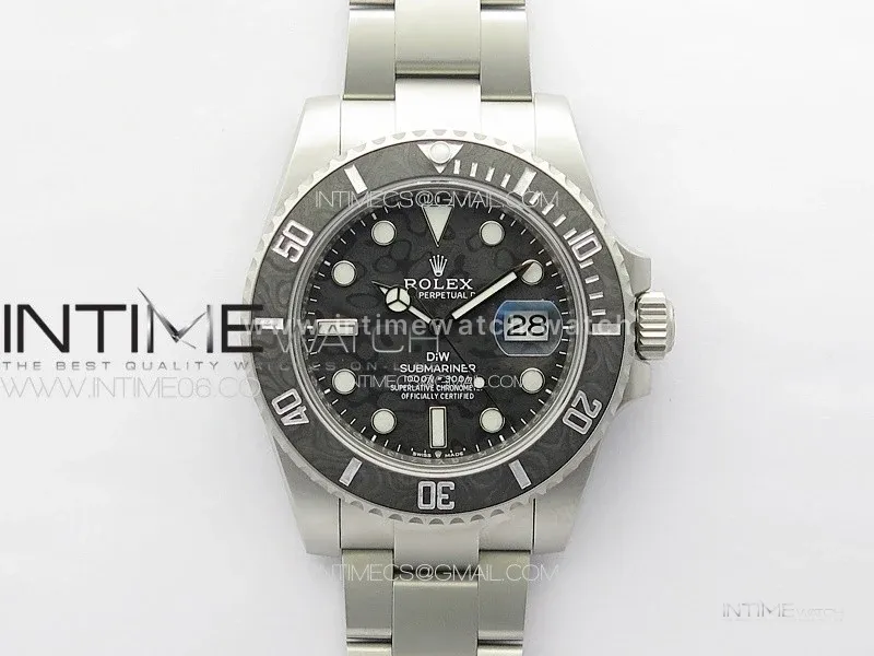 Submariner DIW Carbon Bezel VSF 1:1 Best Edition Black Carbon Dial on Sandblasted Bracelet VS3135