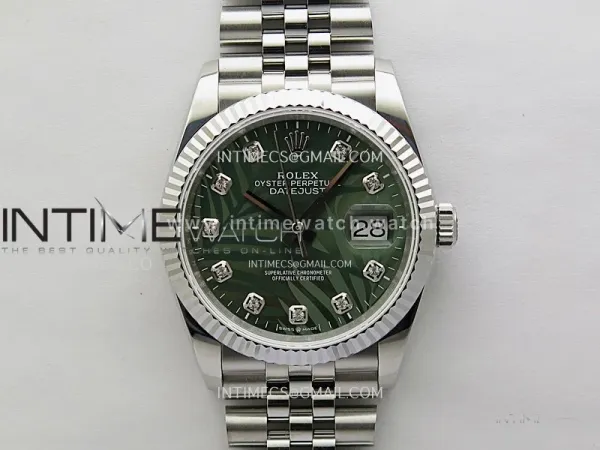 DateJust 126234 904L SS JDF 1:1 Best Edition Green Leaves Dial Diamond Markers on Jubilee 904L SS Bracelet