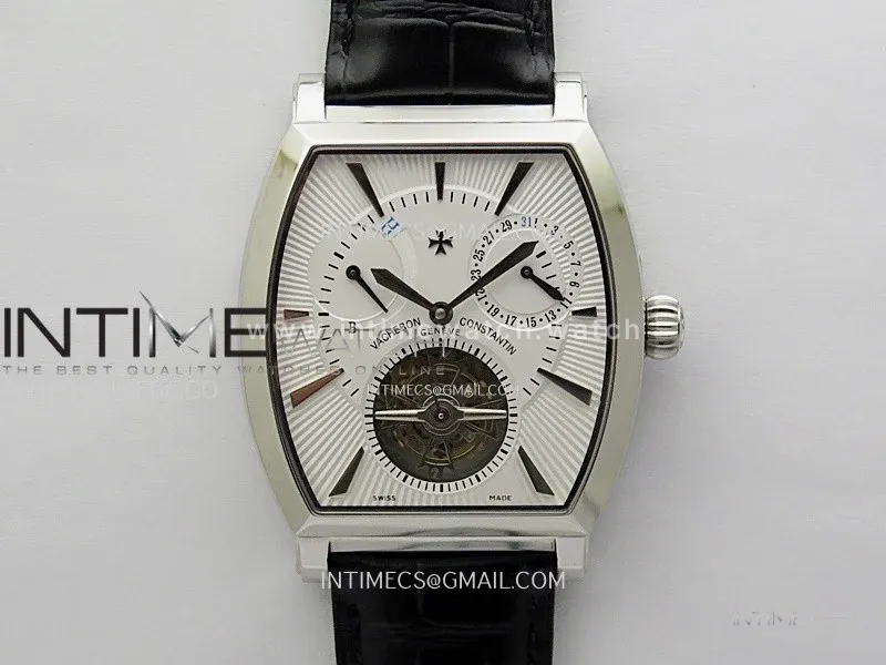 Malte Tourbillon SS AXF Best Edition White Dial on Black Leather Strap