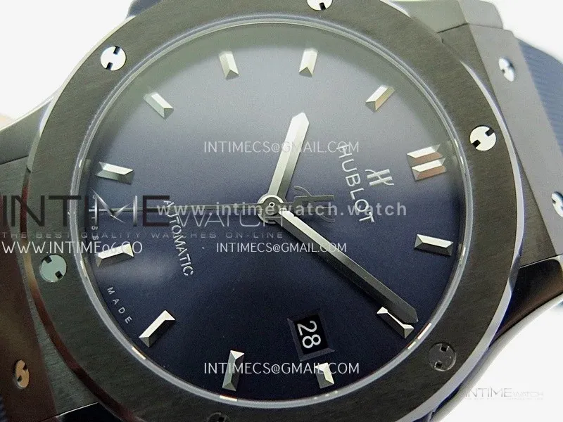 Classic Fusion 42mm Ceramic JJZF 1:1 Best Edition Blue Dial On Blue Rubber Strap