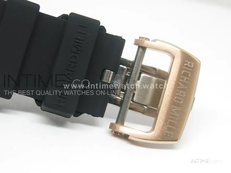 RICHARD MILLE Gold Dial RG A23J on Black Rubber Strap