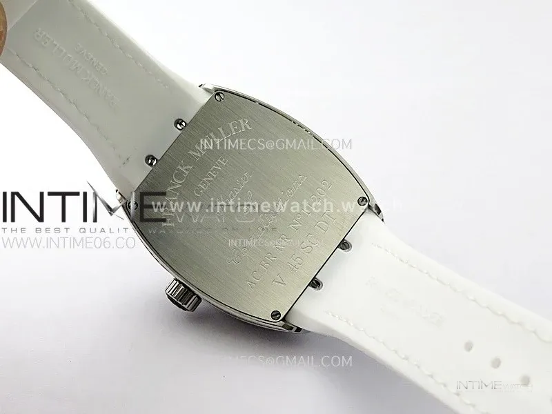 Vanguard V45 Full Diamonds ABF Best Edition Full Paved Diamonds On White Gummy Strap A2824