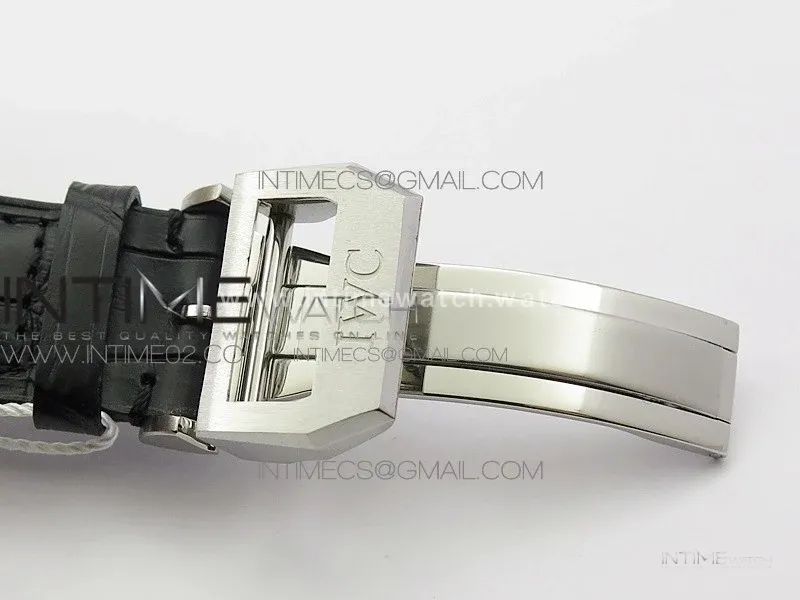 Portuguese IW371491 ZF V3 1:1 Best Edition SS Blue dial on Black Leather Strap A79350 (Slim Movement)