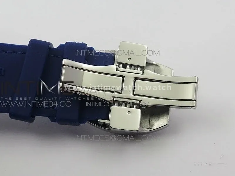 Vanguard V45 SS ABF Best Edition Blue Dial Diamonds Markers on Blue Gummy Strap A2813