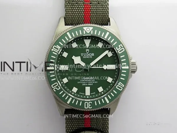 Pelagos FXD Green Ceramic Bezel Ti B12 1:1 Best Edition Green Dial On Green Nylon Strap