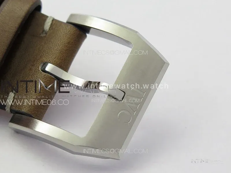 Pilot Chrono Spitfire IW377726 SS ZF 1:1 Best Edition Green Dial on Brown Leather Strap A7750